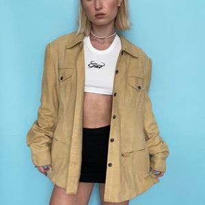 MUSTARD YELLOW SUEDE JACKET
